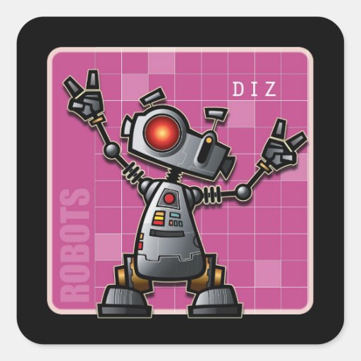 Diz roboten fyrkantigt klistermärke