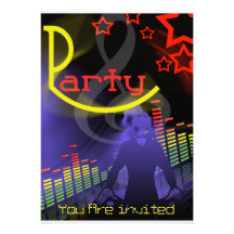 Dj-dansparty V3 Personliga Inbjudan
