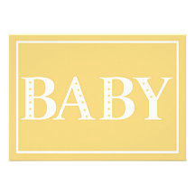 Djärv baby showerInbjudan-gult