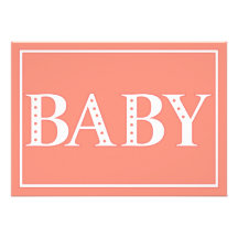 Djärv baby showerInbjudan-korall