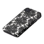 djärv invecklad svart damast på vit Case-Mate iPhone 4 skydd