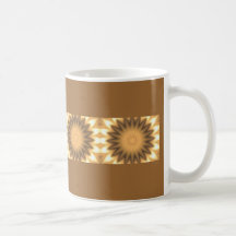 Djärv orange-, brunt- & gultkaleidoscopedesign kaffe kopp
