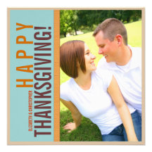 Djärvt modernt grafiskt thanksgivingfotokort personliga inbjudan