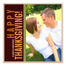 Djärvt modernt grafiskt thanksgivingfotokort personliga inbjudningskort