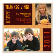 Djärvt modernt grafiskt thanksgivingfotokort personliga tillkännagivande