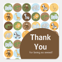 Djur neutral baby shower för djungelSafari Klistermärken