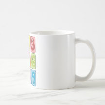 Djur och numrerar kaffe koppar