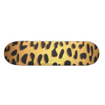 Djur tryckpäls flår gult för vildCheetahsvart Skate Board Decks