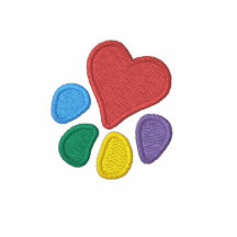 Djura Lover_Heart på Sleeve_Heart-Paw broderade Broderad Pikétröja