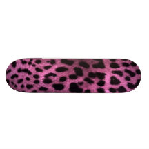 Djurt leopardtryck - rosa anpassad skate board