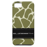 Djurt mönster för oliv grönt giraff iPhone 5 Case-Mate cases