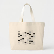 DNA kodifierar konstsvart på vit Tygkassar