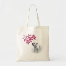 Dogwood och bulldogg tote bag