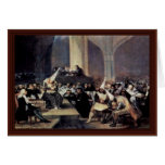 Domstol av räfsten av Francisco De Goya Hälsningskort