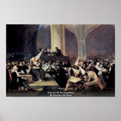 Domstol av räfsten av Francisco De Goya Print