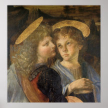 Dop av Kristus, ängel specificerar, Leonardo Da Vi Print