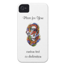 Döskallar för drake för kallt tecknadtatueringsymb iPhone 4 Case-Mate cases