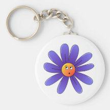 Dozy daisyblått Keychain Nyckelring
