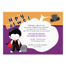Dracula och fladdermössHalloween födelsedag Kort För Inbjudningar