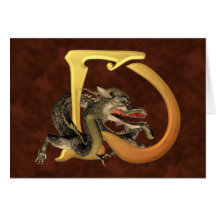 Dragonlore initialt D Hälsningskort