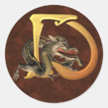 Dragonlore initialt D Runda Klistermärken