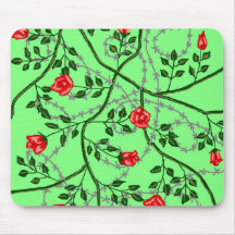 Drahtzaun mit Rosen Mousepad