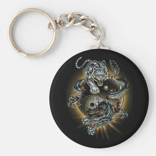 drake/tiger/ying yang nyckelring