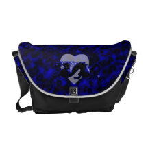 Drakedrakesvart och blått messenger bag