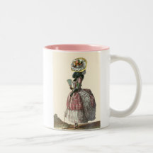 Dräkt för århundrade Marie Antionette för svart pu Kaffe Mugg