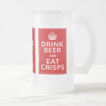 Dricka öl och äta roligt för chip~-britten kaffe koppar