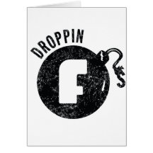 droppin_f_bombs_v1_black hälsningskort