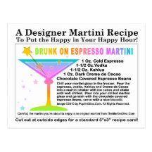 Druckit på Expresso Martini receptvykort