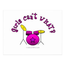 Drumset - rosa vykort
