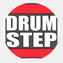 DRUMSTEP trummar och basen och Dubstep Runda Klistermärken