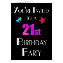 Du är inbjudna 21st Birhday Hälsningskort