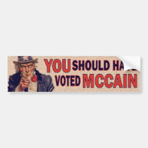 Du bör ha röstat McCain Bildekal
