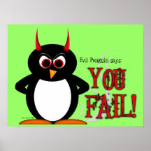 Du misslyckas! Ond Penguin™ affisch