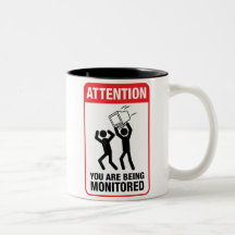 Du övervakas - kontors humor kaffe koppar