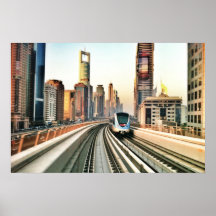 Dubai Metro och staden Affischer