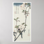 Dubbel Petaled körsbärsröd blommar, Hiroshige, 183 Affisch