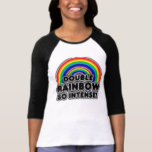 Dubbel så intensiv regnbåge tshirts