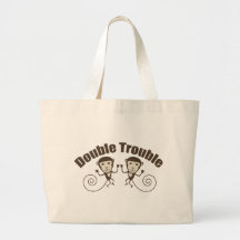 Dubbla besvärar apan tote bags