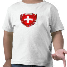 Dubbla skyddar den schweiziska emblemen för De Sch T Shirt