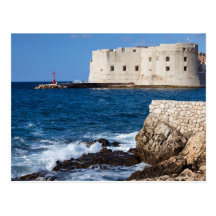 Dubrovnik befästning och fjärd vykort