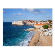 Dubrovnik strand vid det Adriatic havet Vykort