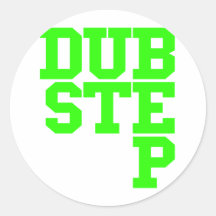 Dubstep Blockletter (limefrukt) Rund Klistermärke