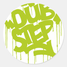 Dubstep FatCap limefrukt Rund Klistermärke