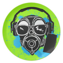 Dubstep Gasmask Dinner Plates