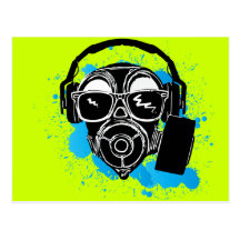 Dubstep Gasmask Vykort