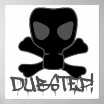 Dubstep gasmaskskalle affisch